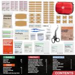 RHINO RESCUE EVA First Aid Kit, Small Waterproof Emergency Hiking First Aid Kit for Backpacking, Medical Kit for Travel, Home, Car, College Dorm Room, Camping, Boat, Back to School (Red)