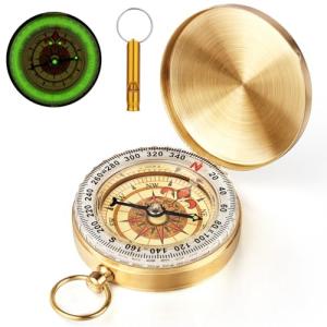 flintronic Camping Survival Compass, Waterproof Pocket Compass, with Luminous Function, for Hiking Camping Hunting Outdoor Military Navigation Tool