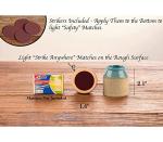 dgudgu Match Cloche Decorative Matches Jar with Match Striker Set of 2 Mini Pottery Match Holder with Striker