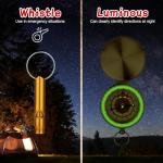 flintronic Camping Survival Compass, Waterproof Pocket Compass, with Luminous Function, for Hiking Camping Hunting Outdoor Military Navigation Tool