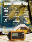 12000mAh/44400mWh Emergency Radio- NOAA Weather Alert Radio with Auto-Scan & SOS Alarm, Solar Hand Crank 6-Way Power, Flashlight, Reading Lamp for Outdoor, Hiking, Emergencies