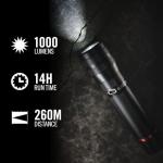 Coast G60R 1000 Lumen Waterproof Rechargeable LED Flashlight, 2-Pack