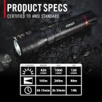 Coast G60R 1000 Lumen Waterproof Rechargeable LED Flashlight, 2-Pack