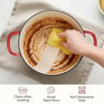 3 Quart Enameled Cast Iron Braiser, Non Stick Enameled Cast Iron Skillet with Lid, Dutch Oven Skillet with lid up to 500°F for Oven, Stove, Grill, Shallow Dutch Oven for Cook, Bake (Red)