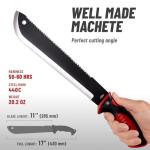 Machete with Saw - 17” Heavy Duty Tool & Sheath - Ergonomic No-Slip Handle - Survival Knife with Serrated Blade - Machetes for Bushcraft Hunting Garden Cutting Trees and Yard Work 111084