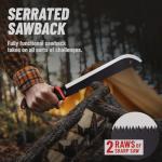 Machete with Saw - 17” Heavy Duty Tool & Sheath - Ergonomic No-Slip Handle - Survival Knife with Serrated Blade - Machetes for Bushcraft Hunting Garden Cutting Trees and Yard Work 111084