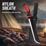 Machete with Saw - 17” Heavy Duty Tool & Sheath - Ergonomic No-Slip Handle - Survival Knife with Serrated Blade - Machetes for Bushcraft Hunting Garden Cutting Trees and Yard Work 111084