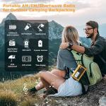 Eoxsmile Emergency Radio 12000mAh with NOAA Weather Alert - Solar/Crank/Battery Powered AM/FM/Shortwave Radio, USB-C Charger, Portable SOS Flashlight for Hurricane, Power Outage, Camping Survival Gear