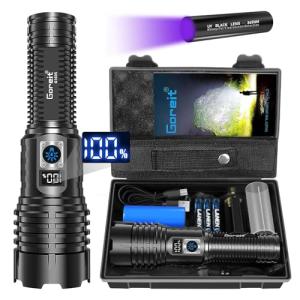 Goreit Flashlights LED High Lumens Rechargeable, 2000 Lumens XHM77.2 Super Bright Flash Light USB, Handheld Flashlight High Powered, Powerful Flashlight Waterproof for Emergency Camping Gift