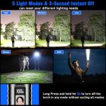 Goreit Flashlights LED High Lumens Rechargeable, 2000 Lumens XHM77.2 Super Bright Flash Light USB, Handheld Flashlight High Powered, Powerful Flashlight Waterproof for Emergency Camping Gift