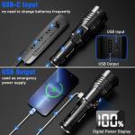 Goreit Flashlights LED High Lumens Rechargeable, 2000 Lumens XHM77.2 Super Bright Flash Light USB, Handheld Flashlight High Powered, Powerful Flashlight Waterproof for Emergency Camping Gift