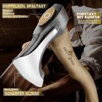 Purple Dragon Camping Hatchet 14.7 Inch Hand Forged Splitting Axe - Outdoor Wood Splitting Chopping & Carving Tool with Leather Sheath Bushcraft Survival Wooden for Men and Women