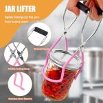 Canning Pot Water Bath Canner with Rack and Lid, 21.5 Quart Stainless Steel Stock Pots, Canning Supplies Starter Kit, Jar Lifter Tongs, Funnels and Full Canning Accessories Tools Set, Pink