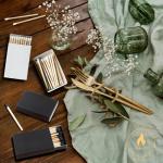 100 Boxes of Mostly Blank White Wooden Matches | Strike on Box Matchboxes Traditional Wooden Matchsticks | Wedding Party Event Favors to Customize