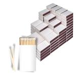 100 Boxes of Mostly Blank White Wooden Matches | Strike on Box Matchboxes Traditional Wooden Matchsticks | Wedding Party Event Favors to Customize