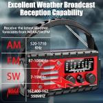 20000mah Emergency Radio, SW/NOAA/AM/FM Weather Radio, Solar Powered Hand Crank Charger with Big Battery Powered, Portable, Cellphone Charge, SOS, Flashlight for Emergency/Home
