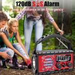 20000mah Emergency Radio, SW/NOAA/AM/FM Weather Radio, Solar Powered Hand Crank Charger with Big Battery Powered, Portable, Cellphone Charge, SOS, Flashlight for Emergency/Home