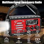 20000mah Emergency Radio, SW/NOAA/AM/FM Weather Radio, Solar Powered Hand Crank Charger with Big Battery Powered, Portable, Cellphone Charge, SOS, Flashlight for Emergency/Home