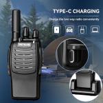 Retevis H-777 Rechargeable Walkie Talkies, Mini 2 Way Radios Long Range, Small Walky Talky, Portable FRS Two Way Radios with LED Flashlight(Black, 2 Pack)