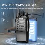 Retevis H-777 Rechargeable Walkie Talkies, Mini 2 Way Radios Long Range, Small Walky Talky, Portable FRS Two Way Radios with LED Flashlight(Black, 2 Pack)