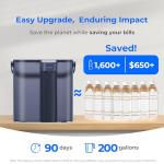 Waterdrop Compact Electric Water Filter Pitcher, 200-Gallon Rechargeable Instant Powerful Dispenser, NSF/ANSI 42&53&401, Reduce PFAS, Lead, Chlorine, 14-Cup, Blue, with 1 Filter, Does not Lower TDS