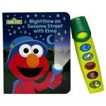Sesame Street - Nighttime on Sesame Street with Elmo - Book and 5-Button Sound Flashlight Toy Set - PI Kids
