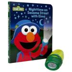Sesame Street - Nighttime on Sesame Street with Elmo - Book and 5-Button Sound Flashlight Toy Set - PI Kids