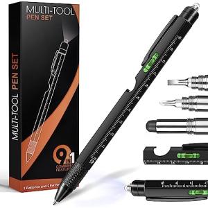 Gifts for Men, Christmas Stocking Stuffers for Men Dad Husband Adults, 9 in 1 Multitool Pen, Cool Tools Gadgets Birthday Present, Fathers Day Dad Gifts from Daughter Son
