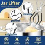 Gemfino Canning Supplies Starter Kit with Canning Rack,Canning Kit for Beginners 11 Pcs, Jar Lifter, Funnel, Wrench, Tongs, Lid Lifter, Bubble Popper, Labels, Ladle, Measuring Spoon - Black