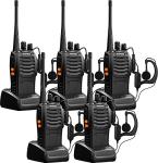 Baofeng Walkie Talkies bf-888s Professional Two-Way Radios Rechargeable Interphone Long Range UHF Communicator for Adults Handheld 5 Pack Walky Talky Set with Earpiece,Li-ion Battery and Charger