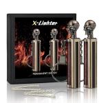 x-lighter Matchstick, Waterproof Match Fire Striker, Flint and Steel, Survival Tool Kit Forever Lighter(Skull+Skull)
