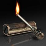 x-lighter Matchstick, Waterproof Match Fire Striker, Flint and Steel, Survival Tool Kit Forever Lighter(Skull+Skull)