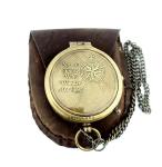 ANTIQUANA Brass Compass Unique Print 'Not All Those Who Wander are Lost' Engraved Compass with Leather Case and Chain A Great Gift Item for Your Loved Ones, Brown