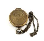 ANTIQUANA Brass Compass Unique Print 'Not All Those Who Wander are Lost' Engraved Compass with Leather Case and Chain A Great Gift Item for Your Loved Ones, Brown
