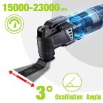 WORKPRO Oscillating Multi-Tool Kit, 3.0 Amp Corded Quick-Lock Replaceable Oscillating Saw with 7 Variable Speed, 3° Oscillation Angle, 17pcs Saw Accessories, and Carrying Bag