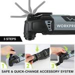 WORKPRO Oscillating Multi-Tool Kit, 3.0 Amp Corded Quick-Lock Replaceable Oscillating Saw with 7 Variable Speed, 3° Oscillation Angle, 17pcs Saw Accessories, and Carrying Bag