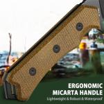 NedFoss BOAR Survival Knife with Fire Starter, 4.1" D2 Steel Full Tang Hunting Knife, Kydex Sheath, Micarta Handle