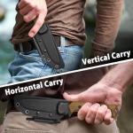 NedFoss BOAR Survival Knife with Fire Starter, 4.1" D2 Steel Full Tang Hunting Knife, Kydex Sheath, Micarta Handle