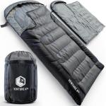 VENTURE 4TH 3-Season XXL Backpacking Sleeping Bag, Camping Sleeping Bags for Adults & Kids - Lightweight, Comfortable, Water Resistant, Ideal for Hiking, Camping & Outdoor – Silver/Gray