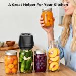 Newise Upgraded Electric Mason Jar Vacuum Sealer, 3-in-1 Automatic Vacuum Sealer Kit for Canning with Wide and Regular Mouth Mason Lids, Portable Mason Jar Sealer for Vacuum Bag, Gifts for Mom