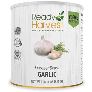 Ready Harvest Freeze Dried Food - Garlic | Emergency Food | Pantry Staples | #10 Can | 25-Year Shelf Life | Cans Filled to the Top
