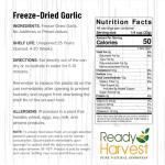 Ready Harvest Freeze Dried Food - Garlic | Emergency Food | Pantry Staples | #10 Can | 25-Year Shelf Life | Cans Filled to the Top