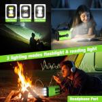 20000mAh / 74000mWh Emergency Crank Radio, NOAA/AM/FM Portable Weather Radio, Solar Hand Crank Radio, Battery Powered with USB Phone Charger, Flashlight Reading Lamp & SOS for Survival (Light Green)