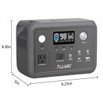Portable Power Station 300W (Peak 600W), ALLWEI 256Wh Solar Generator with 60W USB-C PD Output, 110V Pure Sine Wave AC Outlet Backup LiFePO4 Battery for Outdoors Camping Travel Home Blackout
