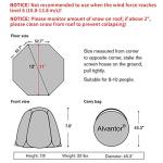 Alvantor Pop Up Bubble Tent - 12’ x 12’ Instant Igloo Tent - 8-10 Person Screen House for Patios - Large Oversize Weather Proof Pod - Cold Protection Camping - Beige