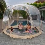 Alvantor Pop Up Bubble Tent - 12’ x 12’ Instant Igloo Tent - 8-10 Person Screen House for Patios - Large Oversize Weather Proof Pod - Cold Protection Camping - Beige