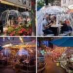 Alvantor Pop Up Bubble Tent - 12’ x 12’ Instant Igloo Tent - 8-10 Person Screen House for Patios - Large Oversize Weather Proof Pod - Cold Protection Camping - Beige