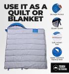 Tough Outdoors Extra Large Sleeping Bag - Adult Sleeping Bag Camping & Backpacking - 3-Season Fall, Spring, Summer Sleeping Bag - Lightweight Waterproof Compact Sleeping Bag w/Compression Sack