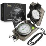 Anbte Compass Hiking Survival with Sighting Clinometer, IP65 Waterproof Metal Compass with Carry Bag, Multifunctional, Lightweight, for Camping Hunting Navigation Hiking, Patina Bronze