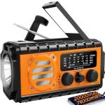 20000mah Hand Crank Emergency Radio,SW/NOAA/AM/FM Weather Radio, Solar Powered Hand Crank Chager with Bige Batery Powered,Portable,Cellphone Charge,SOS,Flashlight for Emergency/Home (Orange)